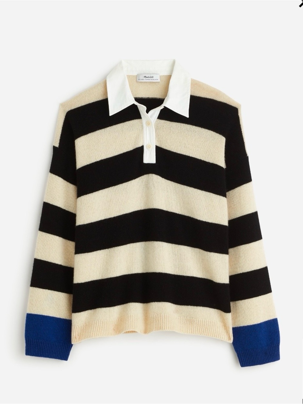 Madewell Cashmere blend rugby sweater